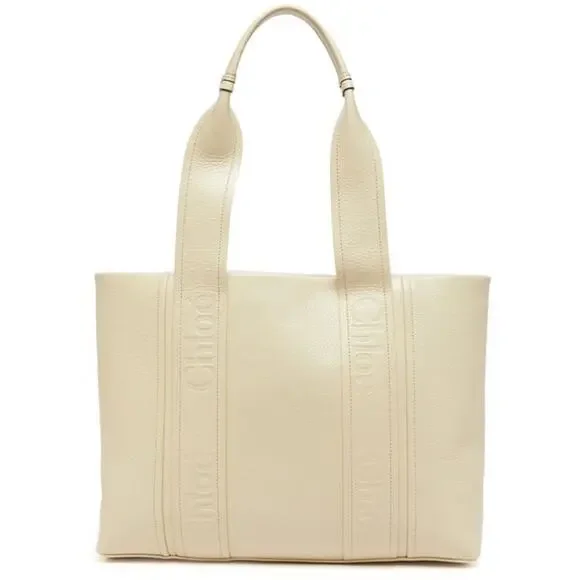 $2K NEW CHLOE LEATHER LOGO MEDIUM WOODY TOTE BAG PURSE AUTHENTIC NWT! - Picture 2 of 13